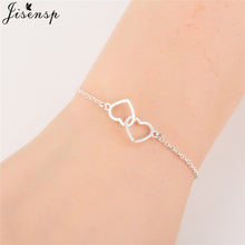 Load image into Gallery viewer, Jisensp Stainless Steel Mickey Bracelets for Women Everyday Jewelry World Map Charm Bracelet Heart Bracelet Femme Wedding Gift