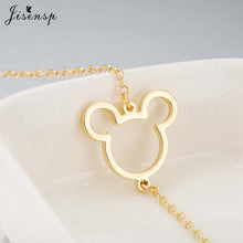 Load image into Gallery viewer, Jisensp Stainless Steel Mickey Bracelets for Women Everyday Jewelry World Map Charm Bracelet Heart Bracelet Femme Wedding Gift
