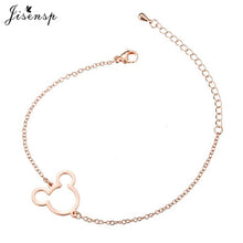 Load image into Gallery viewer, Jisensp Stainless Steel Mickey Bracelets for Women Everyday Jewelry World Map Charm Bracelet Heart Bracelet Femme Wedding Gift