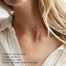 Load image into Gallery viewer, e-Manco Classic Stainless Steel Necklace Simple Imitation Pearl Pendant Choker Necklace for women Chain Necklaces