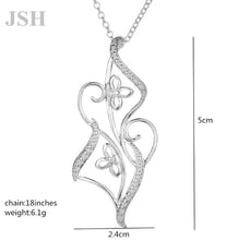 Load image into Gallery viewer, silver color  necklace jewelry women wedding fashion Cross CZ crystal Zircon stone pendant necklace  Christmas gift n296