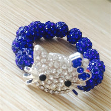 Load image into Gallery viewer, Kids Kitty Cat head Crystal Bracelets For Children Cute Shamballa Bracelet Bangles Strand Bracelets For Girls Jewelry Gift