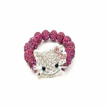 Load image into Gallery viewer, Kids Kitty Cat head Crystal Bracelets For Children Cute Shamballa Bracelet Bangles Strand Bracelets For Girls Jewelry Gift