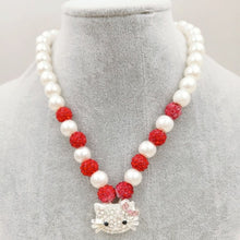 Load image into Gallery viewer, Kids Kitty Cat head Crystal Bracelets For Children Cute Shamballa Bracelet Bangles Strand Bracelets For Girls Jewelry Gift