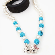 Load image into Gallery viewer, Kids Kitty Cat head Crystal Bracelets For Children Cute Shamballa Bracelet Bangles Strand Bracelets For Girls Jewelry Gift