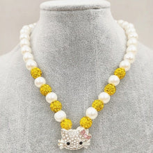 Load image into Gallery viewer, Kids Kitty Cat head Crystal Bracelets For Children Cute Shamballa Bracelet Bangles Strand Bracelets For Girls Jewelry Gift