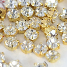 Load image into Gallery viewer, 200Pcs Shiny Crystal/Clear 3D Glass Sew on Rhinestone Stones For Clothes Dress Handbag Claw Sewing Rhinestone Decoration DIY