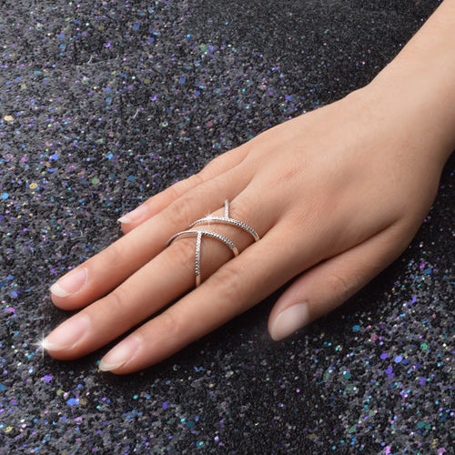 Special Design Charm Promise Fashion Twisted Elegant Twist Rings For Women Girls With Full Shiny CZ Stone 925 Silver Jewelry