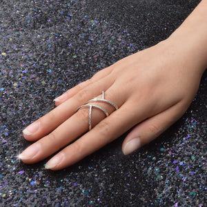 Special Design Charm Promise Fashion Twisted Elegant Twist Rings For Women Girls With Full Shiny CZ Stone 925 Silver Jewelry