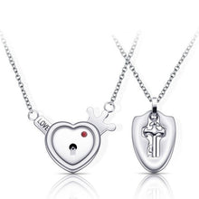 Load image into Gallery viewer, Couple Jewelry Stainless Steel Bracelet Love Heart Lock Bracelets Bangles Silver Key Pendant Necklace for Lover Jewelry Gift