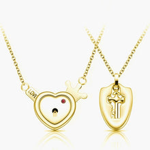Load image into Gallery viewer, Couple Jewelry Stainless Steel Bracelet Love Heart Lock Bracelets Bangles Silver Key Pendant Necklace for Lover Jewelry Gift