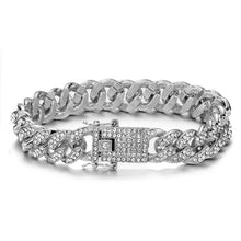 Load image into Gallery viewer, Necklace +Watch+Bracelet Hip Hop Miami Curb Cuban Chain Gold Silver Iced Out Paved Rhinestones CZ Bling Rapper For Men Jewelry