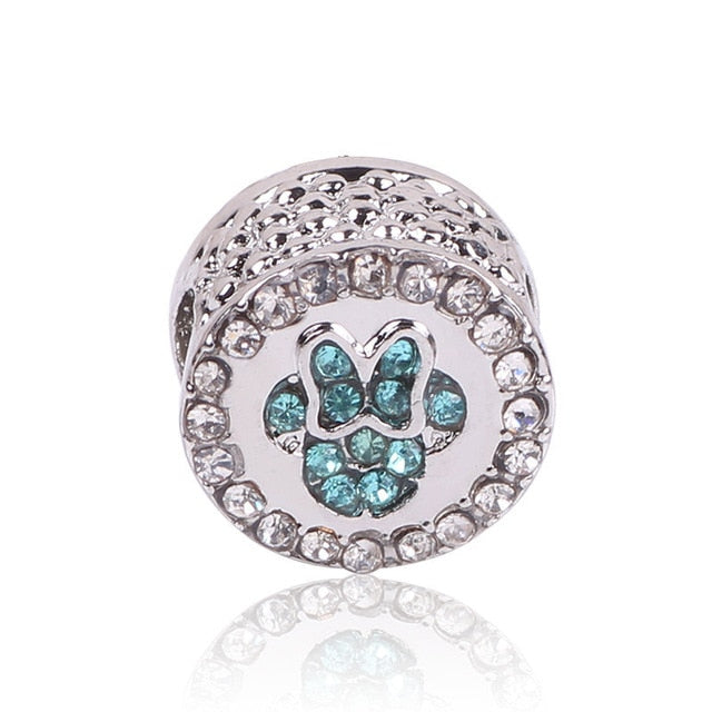 New Original Free Shipping Sliver Bead Mickey Fairytale Dumbo Love Charm Fit Pandora Bracelet Necklace DIY Women Jewelry Gift