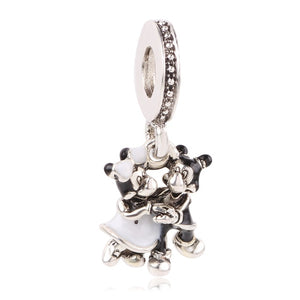 New Original Free Shipping Sliver Bead Mickey Fairytale Dumbo Love Charm Fit Pandora Bracelet Necklace DIY Women Jewelry Gift