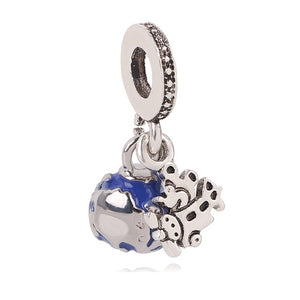 New Original Free Shipping Sliver Bead Mickey Fairytale Dumbo Love Charm Fit Pandora Bracelet Necklace DIY Women Jewelry Gift