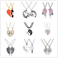 Load image into Gallery viewer, Fashion 2pcs/set Broken Pendant Heart Best Friends Forever Necklace Best Buds Girlfriends Couple Big Little Sister Necklace