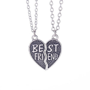 Fashion 2pcs/set Broken Pendant Heart Best Friends Forever Necklace Best Buds Girlfriends Couple Big Little Sister Necklace