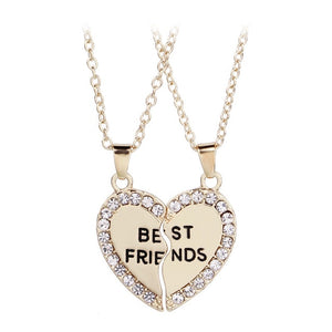 Fashion 2pcs/set Broken Pendant Heart Best Friends Forever Necklace Best Buds Girlfriends Couple Big Little Sister Necklace