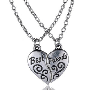 Fashion 2pcs/set Broken Pendant Heart Best Friends Forever Necklace Best Buds Girlfriends Couple Big Little Sister Necklace