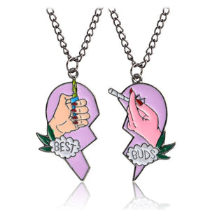 Fashion 2pcs/set Broken Pendant Heart Best Friends Forever Necklace Best Buds Girlfriends Couple Big Little Sister Necklace