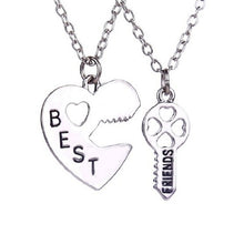 Load image into Gallery viewer, Fashion 2pcs/set Broken Pendant Heart Best Friends Forever Necklace Best Buds Girlfriends Couple Big Little Sister Necklace