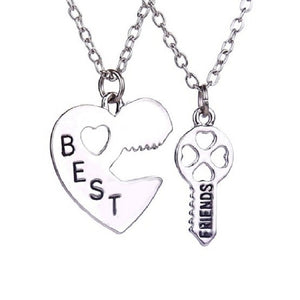 Fashion 2pcs/set Broken Pendant Heart Best Friends Forever Necklace Best Buds Girlfriends Couple Big Little Sister Necklace