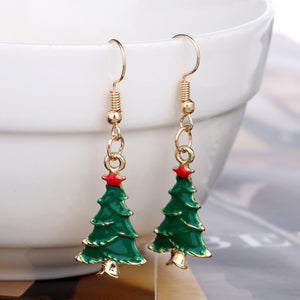 XEDZ New Christmas earrings pendant Christmas tree snowflake antelope Santa Claus boots earrings jewelry accessories