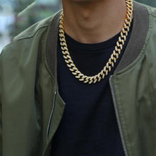 Load image into Gallery viewer, Necklace +Watch+Bracelet Hip Hop Miami Curb Cuban Chain Gold Silver Iced Out Paved Rhinestones CZ Bling Rapper For Men Jewelry