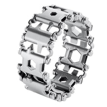 Load image into Gallery viewer, Multifunction Tool Bracelet Tread Bracelet Stainless Steel Outdoor Bolt Driver Tools Kit Travel Friendly Wearable Multitool Tool
