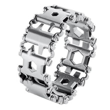 Load image into Gallery viewer, Multifunction Tool Bracelet Tread Bracelet Stainless Steel Outdoor Bolt Driver Tools Kit Travel Friendly Wearable Multitool Tool