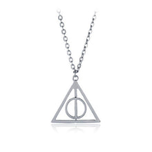 Load image into Gallery viewer, fashion Harri Potter Hermione Hedwig Magic Wand Time Turner Hourglas harry Golden Snitch Deathly Hallows Pendant Toy Necklace
