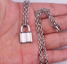 Load image into Gallery viewer, ( color do not fade ) Women Jewelry stainless steel Padlock Necklace punk hiphop rock lock men Necklace Friendship gifts di067