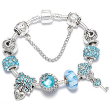 Load image into Gallery viewer, TOGORY New Fashion Grystal&amp;Glass Sunflower Dangles Charm Bracelet Fit Snake Chain DIY Fine Bracelet for Women Jewelry Gift