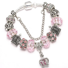 Load image into Gallery viewer, TOGORY New Fashion Grystal&amp;Glass Sunflower Dangles Charm Bracelet Fit Snake Chain DIY Fine Bracelet for Women Jewelry Gift