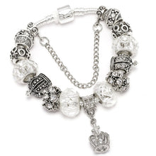 Load image into Gallery viewer, TOGORY New Fashion Grystal&amp;Glass Sunflower Dangles Charm Bracelet Fit Snake Chain DIY Fine Bracelet for Women Jewelry Gift