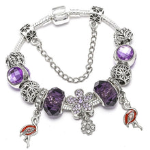 Load image into Gallery viewer, TOGORY New Fashion Grystal&amp;Glass Sunflower Dangles Charm Bracelet Fit Snake Chain DIY Fine Bracelet for Women Jewelry Gift