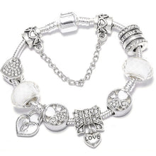 Load image into Gallery viewer, TOGORY New Fashion Grystal&amp;Glass Sunflower Dangles Charm Bracelet Fit Snake Chain DIY Fine Bracelet for Women Jewelry Gift