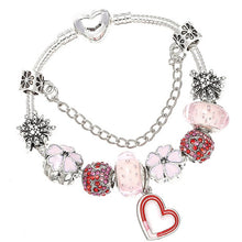 Load image into Gallery viewer, TOGORY New Fashion Grystal&amp;Glass Sunflower Dangles Charm Bracelet Fit Snake Chain DIY Fine Bracelet for Women Jewelry Gift