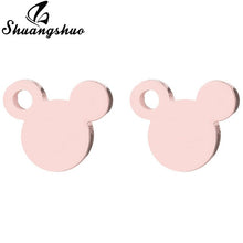 Load image into Gallery viewer, Shuangshuo Stainless Steel Mickey Earrings Mouse Stud Earrings Women Girls Kids Earing Mini Cartoon Animal Ear Studs pendientes