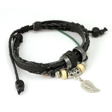 Load image into Gallery viewer, Newest Arrival Silver Charm Black Leather Bracelet for Women Five Colors Magnet Clasp Christmas Gift Jewelry PI0311