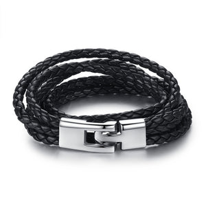 BAMOER 6 Color Wholesale Long Chain Adjustable Magnet Buckle Unisex Leather Bracelets for Women and Men Fashion Jewelry PI0063