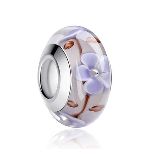 1 PC BAMOER Wholesale Silver Color Luminous European Brown Murano Glass Beads fit Bracelet Women Fashion Jewelry PA6366