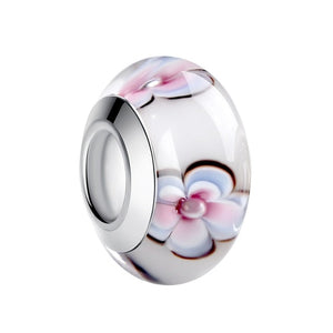 1 PC BAMOER Wholesale Silver Color Luminous European Brown Murano Glass Beads fit Bracelet Women Fashion Jewelry PA6366