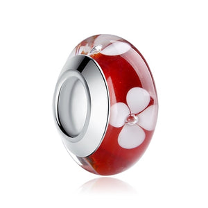 1 PC BAMOER Wholesale Silver Color Luminous European Brown Murano Glass Beads fit Bracelet Women Fashion Jewelry PA6366