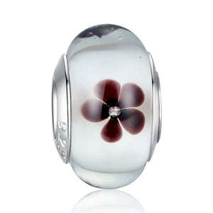 BAMOER Fashion DIY Beads Brown Round Shape Murano Glass Beads fit Bracelet Women Beads & Jewelry Makings PA6366