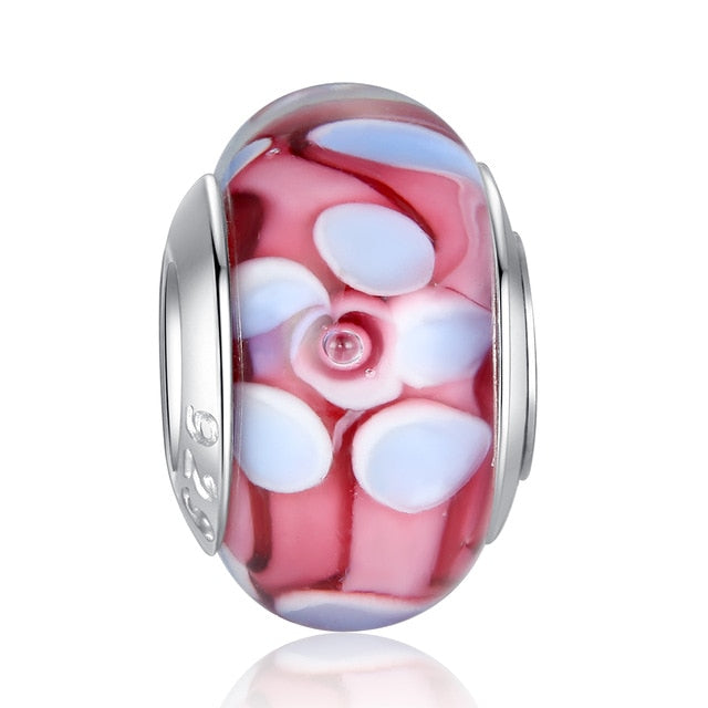 BAMOER Fashion DIY Beads Brown Round Shape Murano Glass Beads fit Bracelet Women Beads & Jewelry Makings PA6366