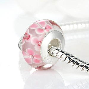 BAMOER Fashion DIY Beads Brown Round Shape Murano Glass Beads fit Bracelet Women Beads & Jewelry Makings PA6366