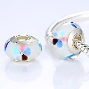 BAMOER Fashion DIY Beads Brown Round Shape Murano Glass Beads fit Bracelet Women Beads & Jewelry Makings PA6366