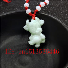 Load image into Gallery viewer, Natural White Jade Chinese Zodiac Pendant Beads Necklace Charm Jewellery Fashion Accessories Hand-Carved Luck Amulet Gifts