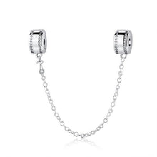 Load image into Gallery viewer, Original Real 925 Sterling Silver Heart Safety Chain DIY Mickey Bead Charms Fit Pandora Women Pandora Bracelet &amp; Bangles Jewelry